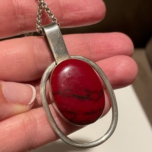 Red Jasper Sterling Necklace